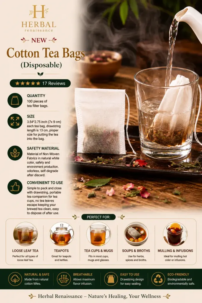 100 Cotton Tea Bags Disposable Review 2026